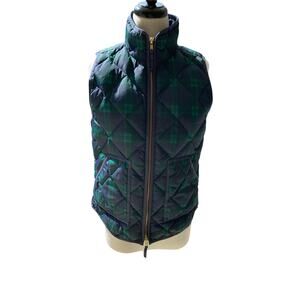 J. Crew Blue/Green (Tartan) Puffer Vest Size S